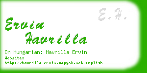 ervin havrilla business card
